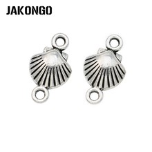 JAKONGO Antique Silver Plated 1-1 Shell Connectors for Jewelry Making Bracelet Accessories DIY Handmade Findings 15x9mm 2024 - buy cheap