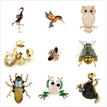 Hot New Natural Animals Jewelry Brooch Pins Bee Dragonfly Insect Parrot Bird Beetle Brooches For Women Costume Brooch Pins Gift 2024 - buy cheap