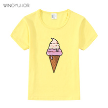 Ice Cream Pattern Design T-shirt Kids Girls Summer Toddler Baby Boys Clothes Short Sleeve Tops Funny Cartoon T-Shirt 2024 - buy cheap