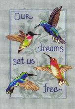 Kit de punto de cruz con cuentas encantadoras, conjunto de "Our Dreams", cuatro pájaros colibrí DIM 16708, envío gratis 2024 - compra barato