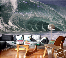 Custom 3D large  murals,the waves roaring waves, living room sofa TV wall bedroom background wall paper 2024 - buy cheap