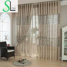 Slow Soul Brown White Yellow Coffee Jacquard Curtain Curtains Cortinas Tulle Cortina For Living Room Rideaux Kitchen Bedroom 2024 - buy cheap