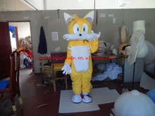 Grande promoção fantasia de personagem de desenho animado amor de raposa amarela mascote fantasia vestido de festa 2024 - compre barato