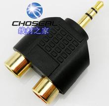 Free shipping  gold plating headset connector  3.5mm  turn to two RCA  audio plug connector audio 2024 - buy cheap