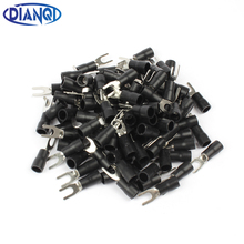 SV3.5-4 Black Insulated Spade Fork Wire Connector Electrical Wiring Crimp Terminal wire Cable Connector 100PCS/Pack SV3-4 SV 2024 - buy cheap