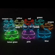 10 colors el glasses EL Wire Fashion Neon LED Light Up Shutter Shaped Glow Sun Glasses Rave Costume Party DJ Bright SunGlasses 2024 - buy cheap