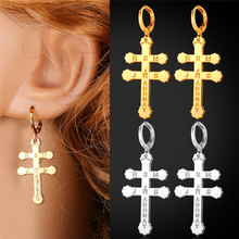 Bible Verse Cross Drop Earrings For Women Fashion Jewelry Gift New Arrivals Gold/Silver Color Earrings E1177 2024 - buy cheap