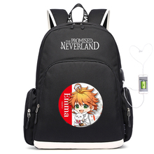 The Promised Neverland Women Cute Backpack Emma School Bags Travel Bagpack USB Charging Laptop Backpack Canvas Back Pack Rugzak 2024 - buy cheap