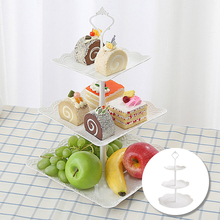 3 Tier Plastic Cake Stand Afternoon Tea Wedding Plates Party Tableware New Bakeware Cake Shop Three Layer Cake Rack 2019 Brand 2024 - buy cheap