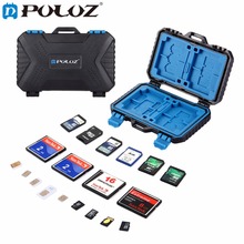 PULUZ 27 in 1 Memory Card Case Holder Waterproof Storage Box Protector for 4CF+ 8SD+9TF+ 1Card PIN +1SIM +2Micro-SIM +2Nano-SIM 2024 - buy cheap