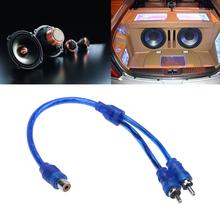 Cable de aluminio y cobre para amplificador de DVD y TV portátil, 2 RCA macho a 1 RCA hembra para Audio de coche 2024 - compra barato