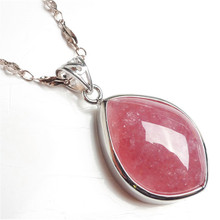 Genuine Natural Red Rhodochrosite Gem Stone Teardrop Bead Pendant Women Femme Love Necklace Pendants 26x17x8mm 2024 - buy cheap