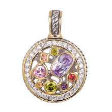 Purple Crystal Zircon Morganite Peridot Pink Crystal ZirconRed Crystal Zircon Pendant 925 Sterling Silver Jewelry Pendant TE647 2024 - buy cheap