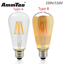 Edison LED Filament Bulb ST64 Vintage Led Lamp 4W 6W 8W 220V 120V 110V 2200K 2700K Replace Incandescent of 60W 80W 100W Lighting 2024 - buy cheap