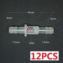 12 pieces 6mm-M10-6mm Straight Reducing Connector Plastic Fitting Barbed Reducing Connector Metric Material PP 2024 - buy cheap