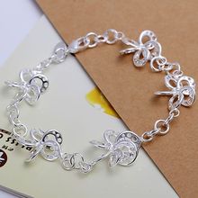 Classic High-Quality Fashion H140 Delicate Silver Color Bracelets For Women Charm Jewelry Five Flower Bracelet Axtajpaa 2024 - buy cheap