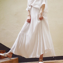 Женская длинная юбка с поясом на резинке, белая/черная элегантная юбка для праздника, размеры 6XL/7XL, лето 2020 2024 - купить недорого
