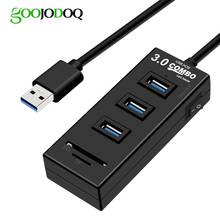 USB 3.0 Hub Card Reader 3 Port High Speed USB Hub Multi USB Splitter On/Off Switch with SD/TF Card Reader for MacBook Laptop PC 2024 - buy cheap