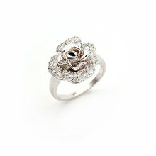 Anillos de rosas con flores para mujer, joyería encantadora con gemas (Color oro blanco), envío gratis, MxGxFam 2024 - compra barato