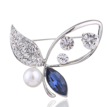 Accesorios de joyería de aleación para mujer, broches de mariposa de cristal, joyería de moda, regalos para mujer, broche y Pin de diamantes de imitación 2019 2024 - compra barato