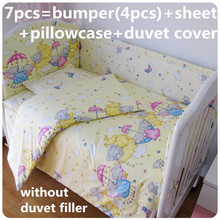 Promotion! 6/7PCS cot bedding set 100% cotton baby bumper crib bedding set ,120*60/120*70cm 2024 - buy cheap