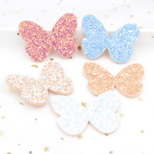 10Pcs Shiny Fabric Nonwoven Padded Patches Butterfly Sequins Appliques Crafts for Baby Girls Headwear Hair Clip Bow Ornament F63 2024 - buy cheap