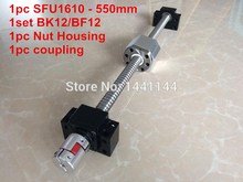 1610 ballscrew  set : SFU1610 - 550mm Ball screw -C7 + 1610 Nut Housing + BK/BF12  Support  + 6.35*10mm coupler 2024 - buy cheap