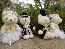Free shipping wedding teddy bear plush toy wedding bear soft stuffed doll good as a gift 40cm size 2024 - buy cheap