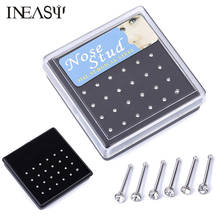 Nose Ring 24Pcs Fashion Body Jewelry Nose Rings And Studs Piercing Stainless Surgical Steel Piercing In The Nose Crystal Stud 2024 - buy cheap