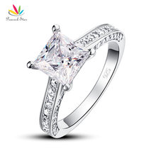 Peacock Star 925 Sterling Silver Wedding Anniversary Engagement Ring 1.5 Ct Princess Cut Jewelry CFR8009 2024 - buy cheap