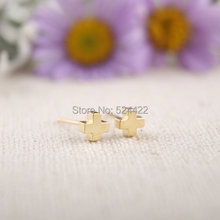 New Arrival gold cross  stud Earrings Simple Tiny Stud color gold/rose gold 10 pairs/lot Free Shipping ED004 2024 - buy cheap