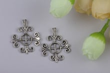 Vintage Silver Flower Cross Charms Pendant For Jewelry Making Bracelet Necklace Crafts Handmade Accessories Gifts DIY Hot Z03 2024 - buy cheap