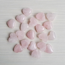 Contas de pedra em pó natural, boa qualidade, 15x18mm, cristal rosa, coração, cabochão, para fazer joias, atacado, 30 espaços 2024 - compre barato