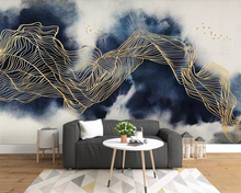 Beibehand-papel de parede personalizado, linha de tinta, paisagem, tv, sofá, plano de fundo, decoração de casa, sala de estar, quarto, 3d 2024 - compre barato