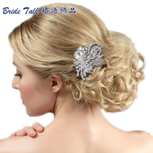 Fashion Drop Hair Comb Pins Flower Bridal Rhinestone Crystal Silver Tone Wedding Accessories Hairpins Bridesmaids Wholesale 4622 2024 - buy cheap