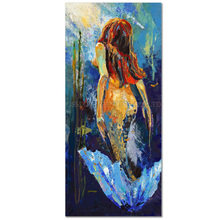 High Skills Artist Handmade Beautiful Cartoon Portrait Oil Painting on Canvas Abstract Sea Maid Oil Painting for Living Room 2024 - buy cheap