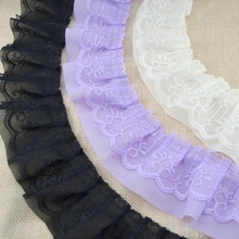 Wide 6CM double layer lace trim chiffon lace fabric soft DIY handmade clothing lace curtain accessories 2024 - buy cheap