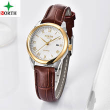 2019 NORTH Luxury Brand Women Watches Gold Quartz WristWatch ladies Fashion Dress Leather Casual Watch Woman Relogio Feminino 2024 - buy cheap