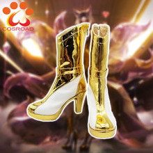 Cosroad LOL KDA Ahri Cosplay Shoes Costume Women Kaisa Prestige Edition Golden Boots 2024 - buy cheap