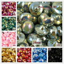 Botones de cristal coloridos para camisa o decoración, suministro de botones acrílicos de 14mm (taladro de Taiwán) 2024 - compra barato