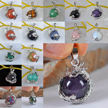 Black Carnelian/Opal/Rose Crystal/Tigereye/Purple Crystal/Brazilian Sodalite/Abalone Shell Bead GEM Pendant Jewelry Dragon 1PCS 2024 - buy cheap