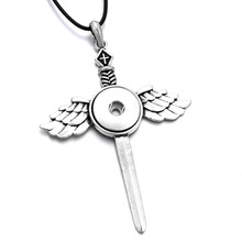 New Wing Cross Snap Pendant Necklace 18mm Snap Button Jewelry Interchangeable Necklace With Chain Button Jewelry 2024 - buy cheap