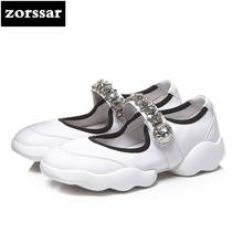 {Zorssar} 2018 New Spring high quality Genuine Cow Leather Women sneakers Casual Flats loafers shoes outdoors Walking shoes 2024 - buy cheap