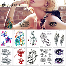 15*10.5cm glaryyears 10 Pieces/lot Temporary SC Body Tattoo Sticker Waterproof Decal Flower Tiger Tattoo Designs Body Art Makeup 2024 - buy cheap