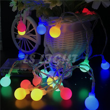 Cordão de luz led com bateria aa, esfera 5m 50led 3 * aa, decoração ao ar livre, luz para feriado, natal, casamento, festa em casa 2024 - compre barato