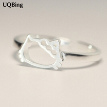 New Arrivals 925 Sterling Silver Kitty Cat Rings For Women Girl Jewelry Open Adjustable Rings 2024 - buy cheap