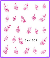 6 pack/lote de calcomanías de agua con purpurina, diseño de calcomanía, pegatinas de flores para uñas, caronación, COCKSCOMB, SY1053-1058 2024 - compra barato