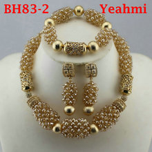 Amazing African Beads Jewelry Sets Crystal Necklace Set Wedding Nigerian Bridal Sets Free Shipping 2019 Gold BH83-2 2024 - buy cheap