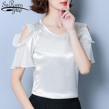 Solid Short Sleeve O-neck Women Clothing  2019 Cold Off Shoulder Blouse Women Tops and Blouse White Clothing Blusas 4880 50 2024 - buy cheap