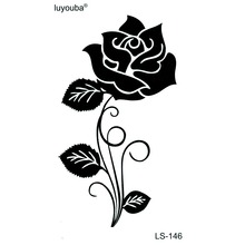 Tatuajes temporales de flores para hombre, calcomanías impermeables con diseño de Rosa Negra, 100 Uds. 2024 - compra barato